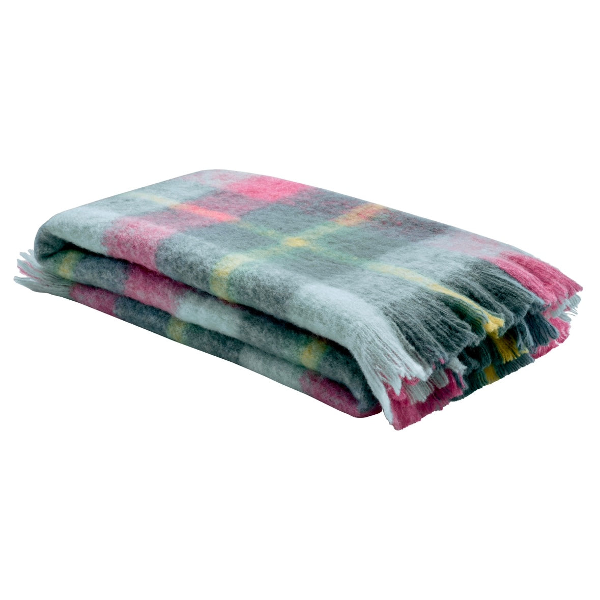 Fluffy Check Throw - Teal Pink – Bluebellgray